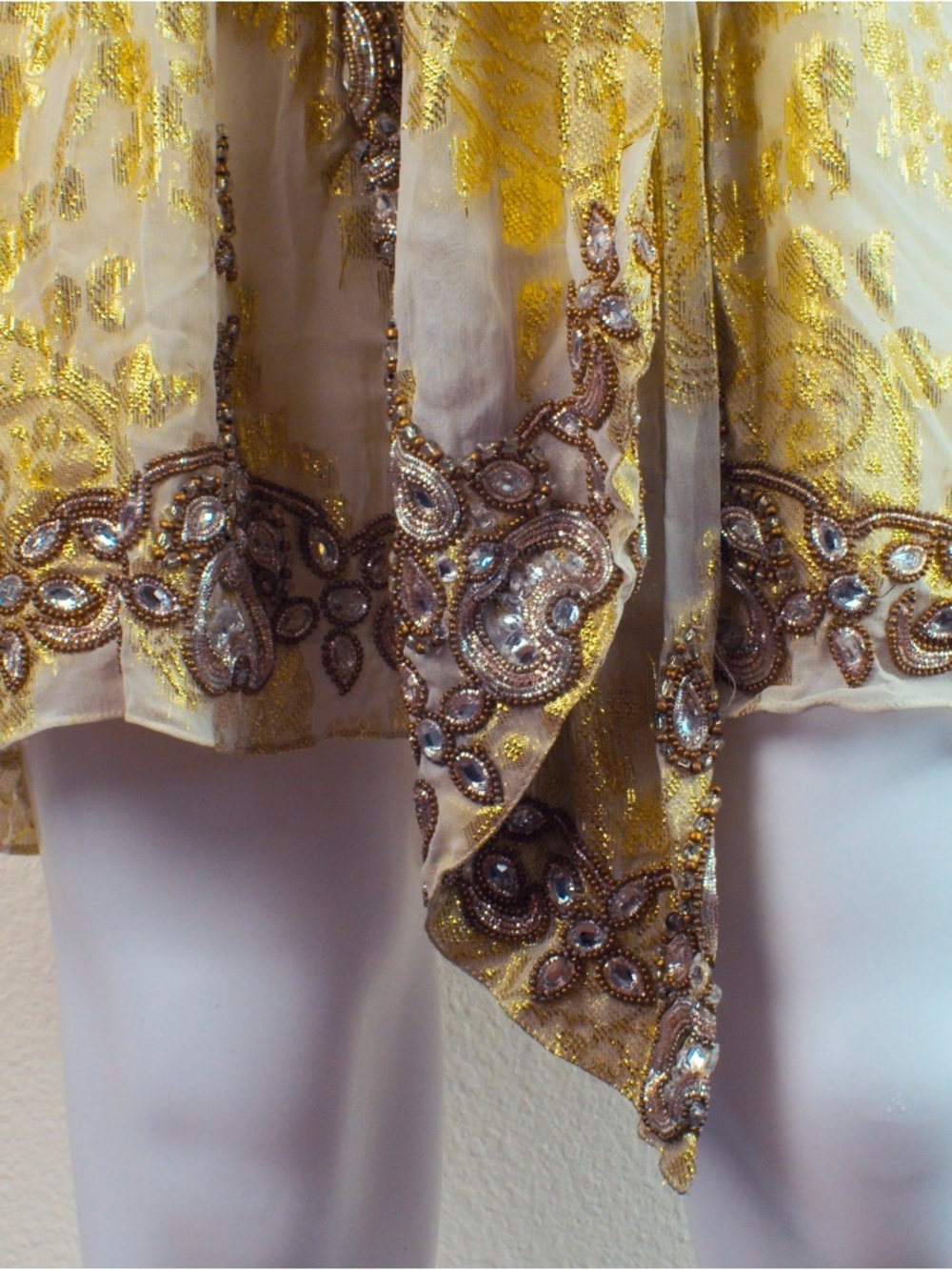 Gold Hawk RARE Vintage Y2K Metallic Babydoll Dress - Picture 9 of 14